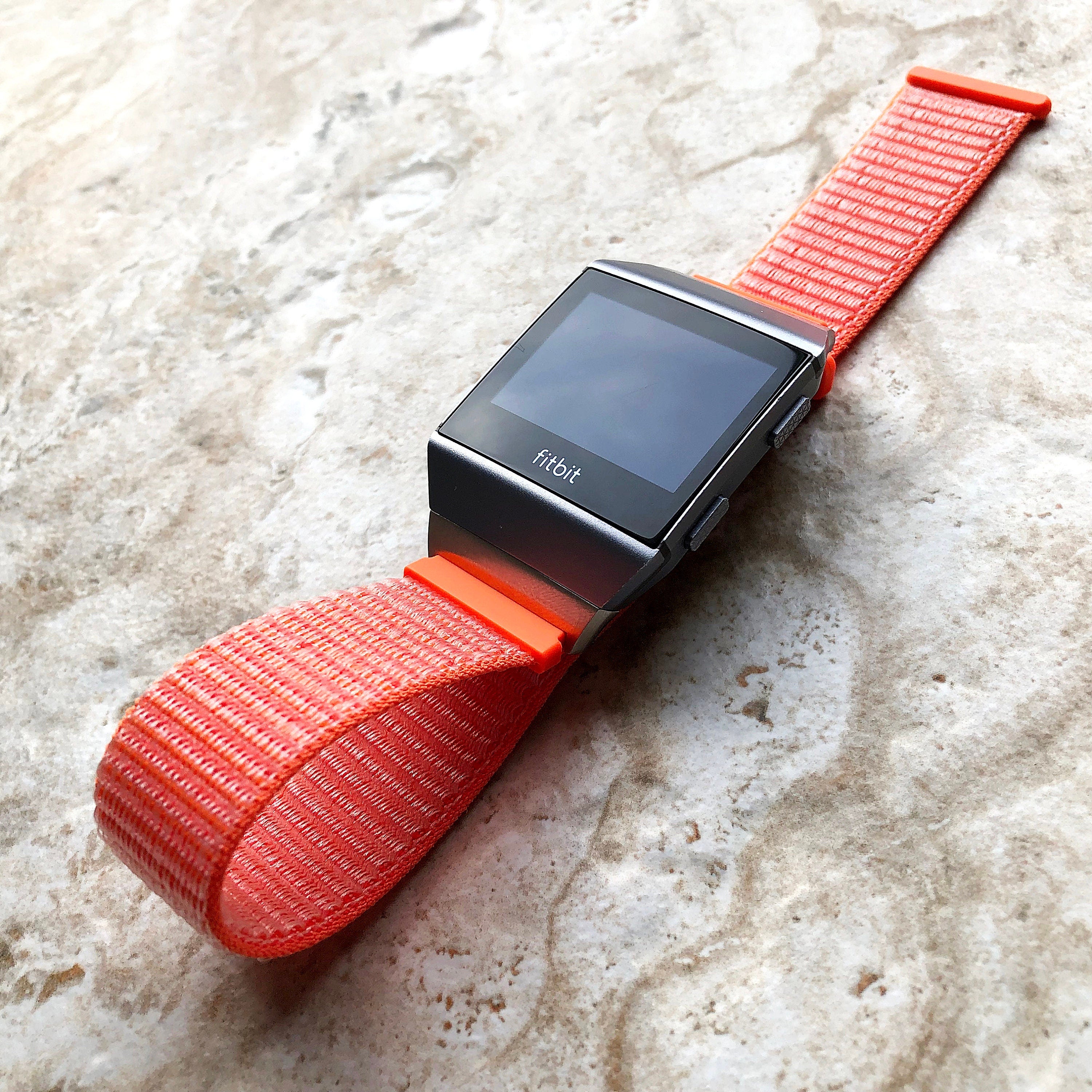 Fitbit Ionic Spicy Orange Sports Loop n Hook Band Strap for Watch Band Strap Adjustable with Quick Release Adapters Silver Rose Gold Black